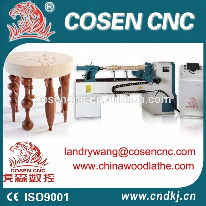 Single Spindle Cnc Wood Turning Lathe Machine With Double Turning Blade