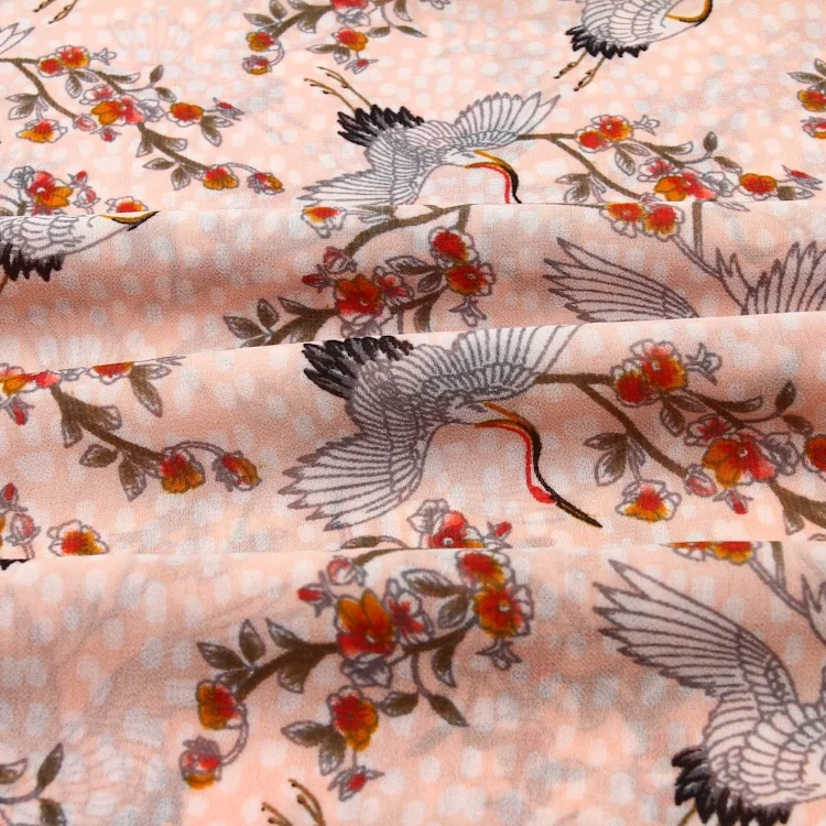 
Cheap printed floral 100 % polyester dress material composition chiffon fabric 