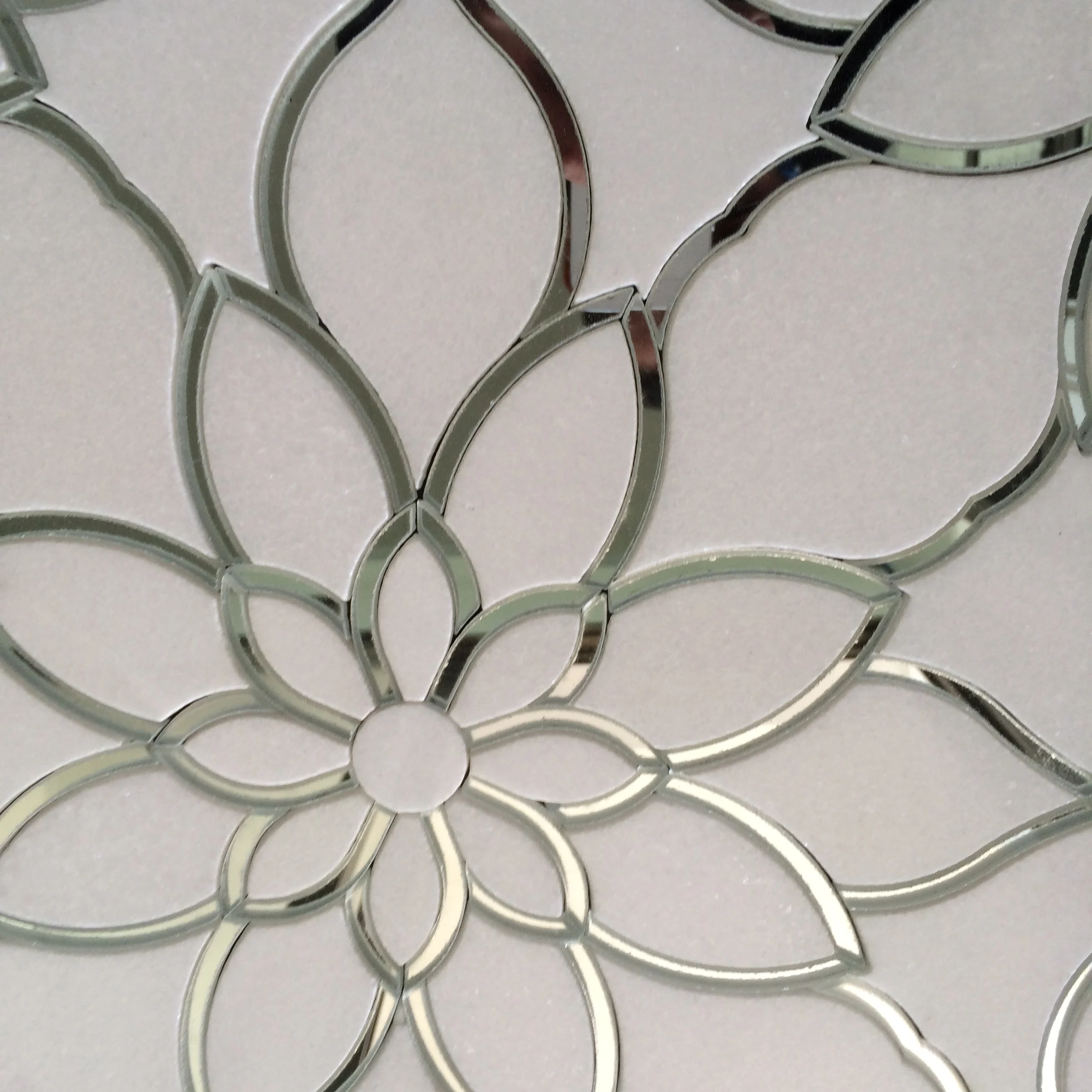 flower pattern mosaic tile,greek white marble waterjet mosaic