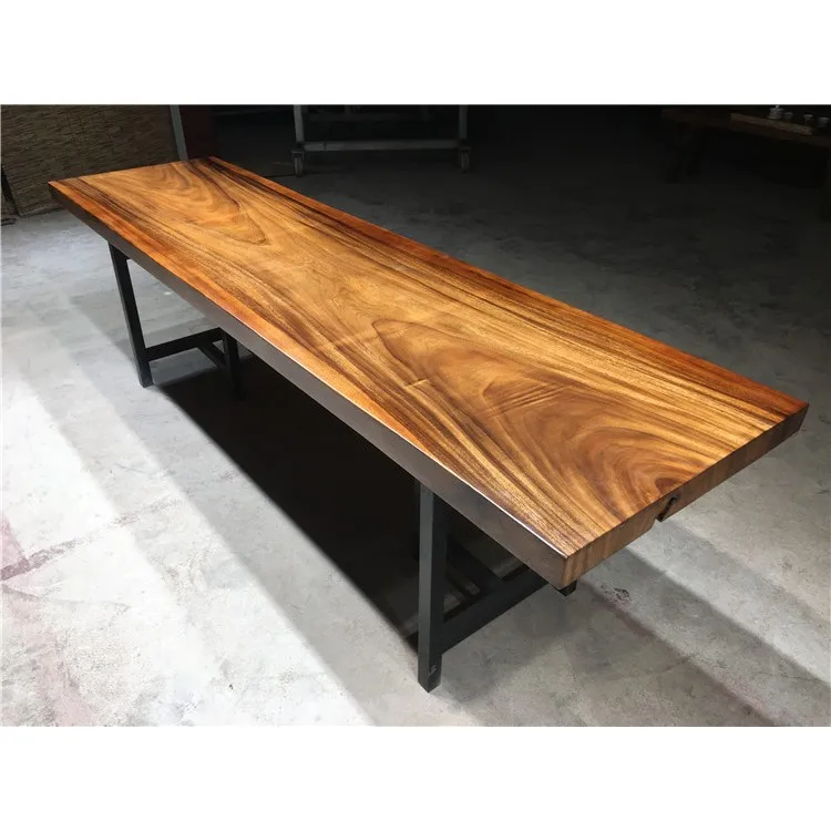 
China Supplier Solid Wood Table Customized Size Walnut Slab Dining Tables 