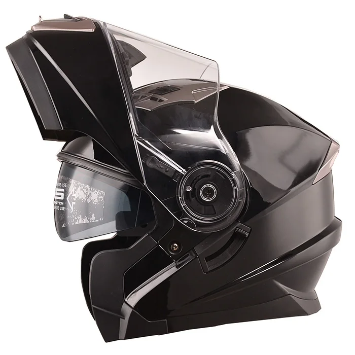 best sale shiny black flip up Modular casco motorcycle Helmet