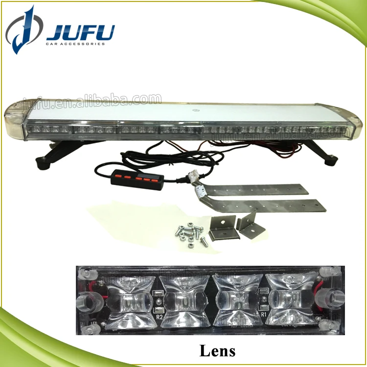 High power red blue amber 38 inch vehicle top roof warning light bar 72W LED police strobe light bar