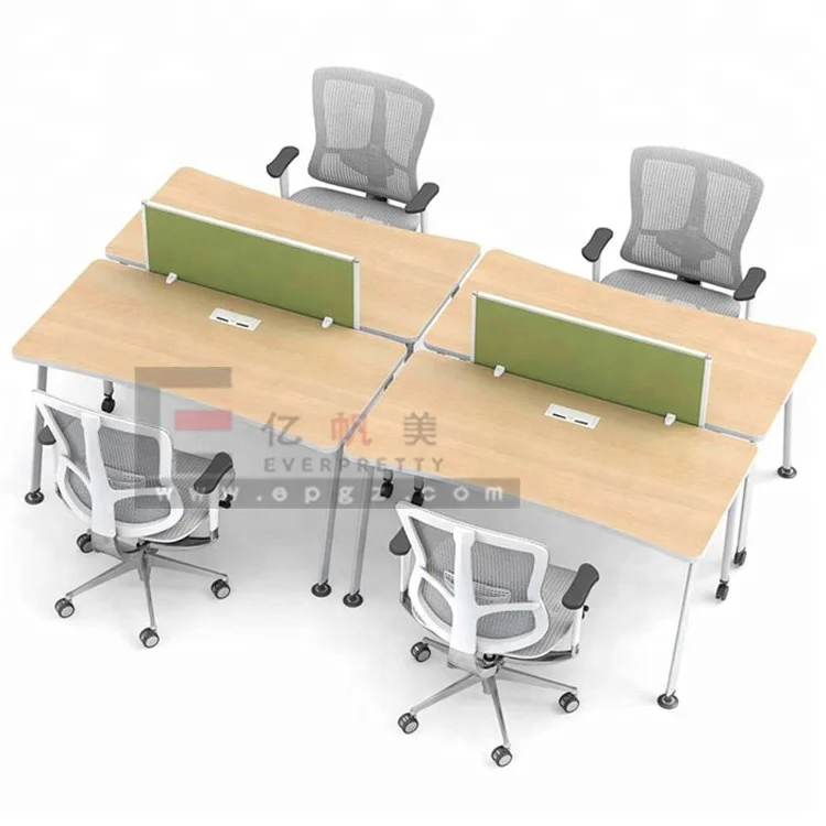 Office workstation for 4 person, office workstations modular, modern design cubicle office workstation furniture