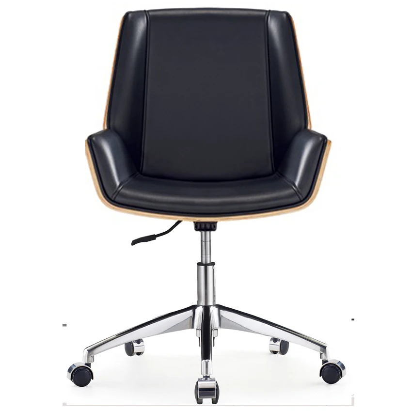 Modern office meeting room reception leather guest visitor chair with armrest