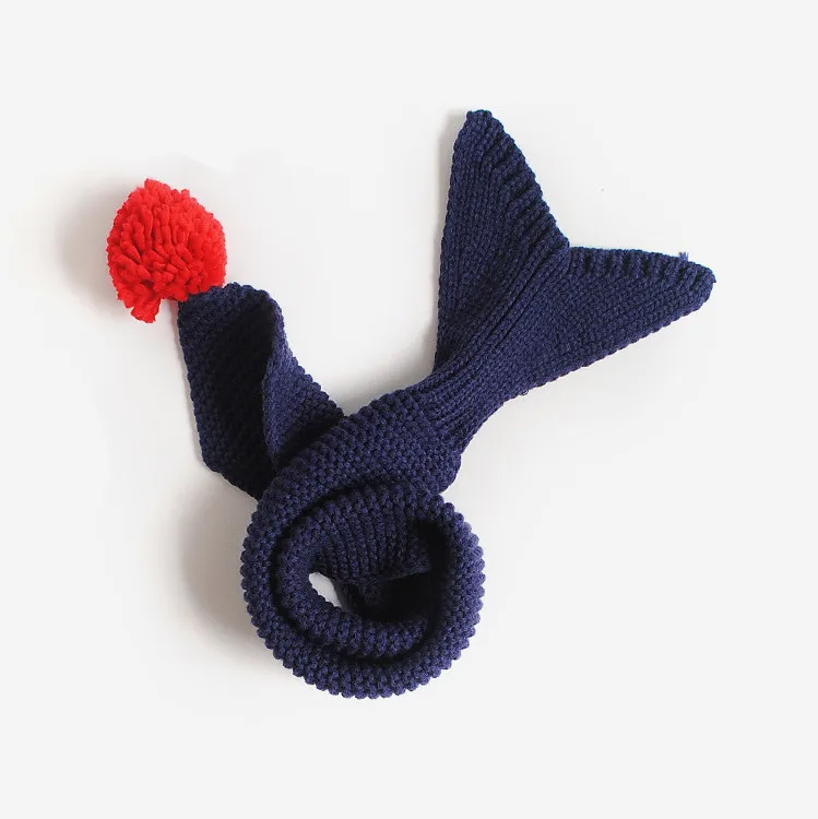 wholesale children scarves cute fishtail shape knitting pattern winter custom baby knitted scarf shawl