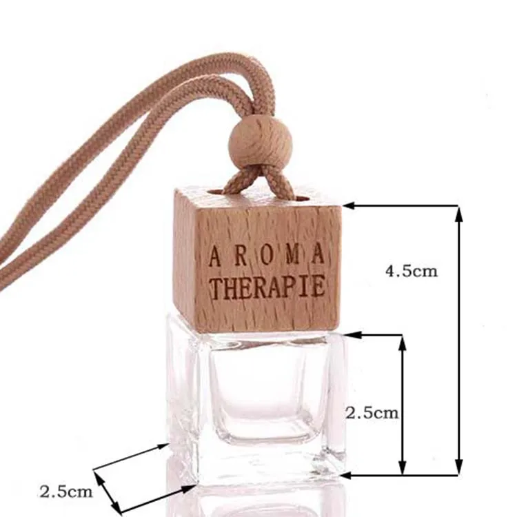 8ml wholesale bulk customize logo design empty square display car perfume empty bottle hanging