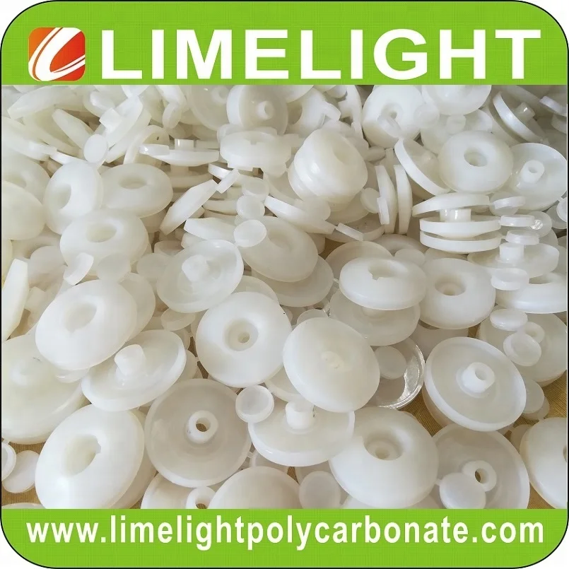 Waterproof polycarbonate cap screw fixing button with foam washer for 6mm to 16mm polycarbonate hollow sheet