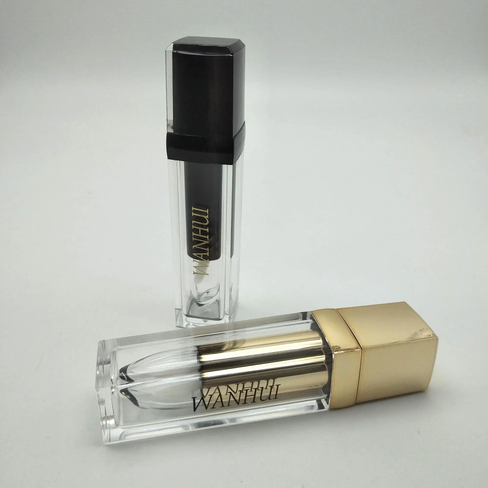 
Wholesale black gradient square plastic lipgloss tubes /container / bottle for lady 