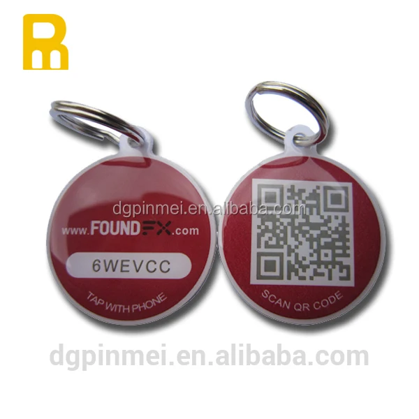 Cheap custom laser qr pet tags with small ring for wholesale / qr pet tags with serial id code