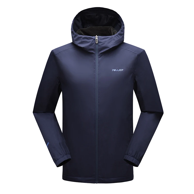 Пользовательская мужсая плащ-дождевик с капюшоном водонепроницаемый 10000 мм пеший Туризм Жесткий Корпус Куртки