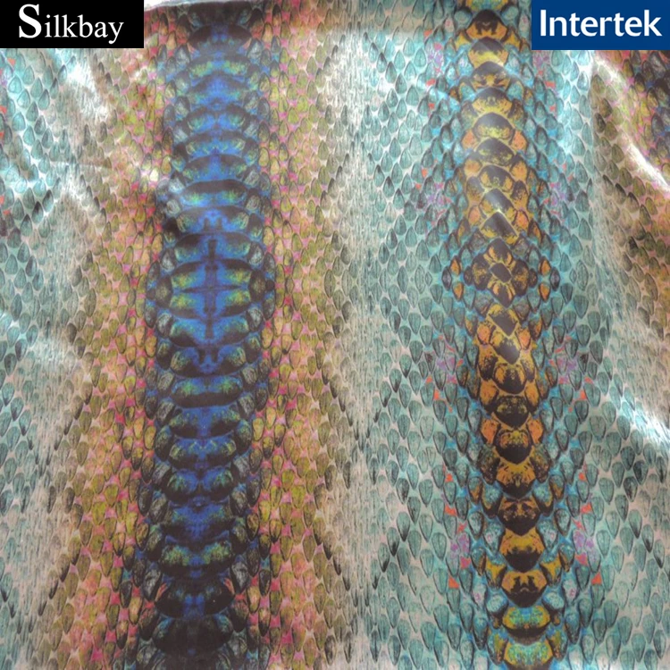 
19mm custom printed Italian charmeuse silk fabric 