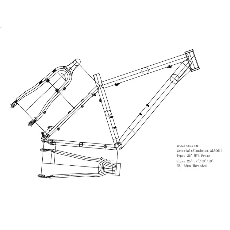 Aluminium Mountain Bike Frame 26 inch aluminium frames bicycle frame