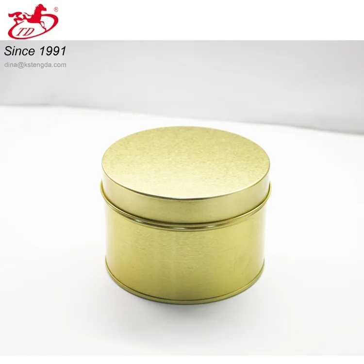 
bronze round iron tin box for tea/cookies 