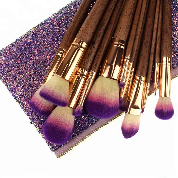 
Hot selling 17 pcs new makeup brush supplier private label glitter bag makeup brush 