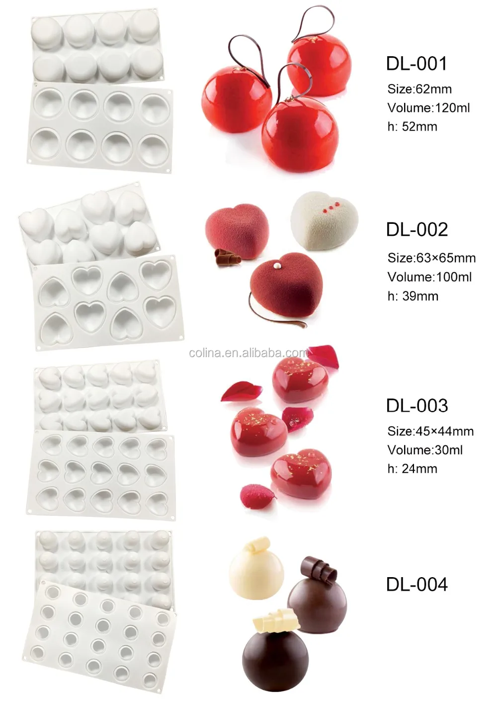 white ball shape silicone mousse mould silicone cold dish mold cake tool