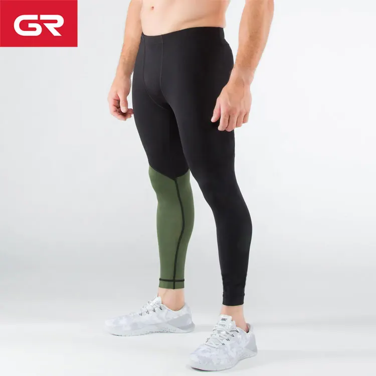 Hot Selling Moisture Wicking Four Way Stretch Men Tights Leggings Custom Colour Contrast Men Compression Pants
