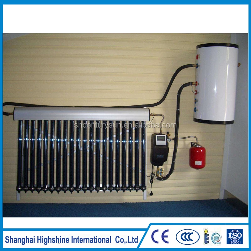 Super Thermal U Heat Pipe Split and Pressurized Balcony Wall Mounted Solar Water Heating System for High Building