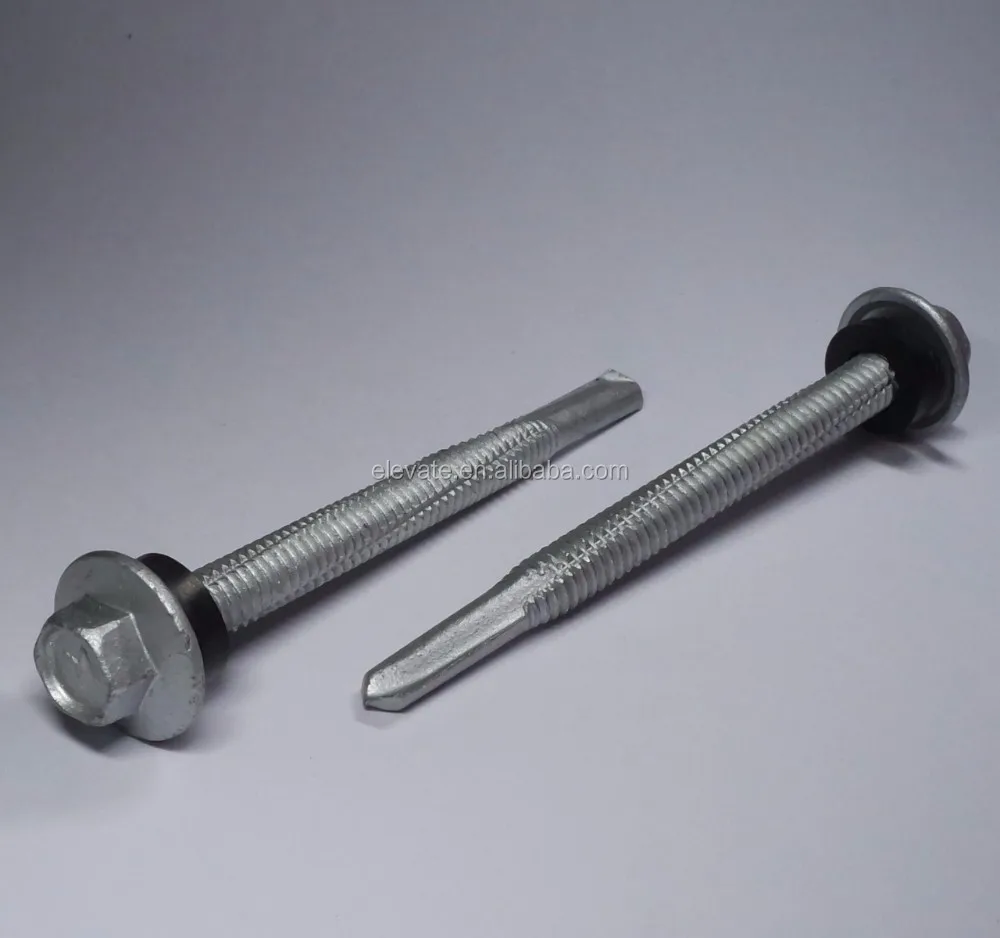 Indented Hex Cupped Washer Head Deep Undercut BSD Thread No.3 Point Self Drilling Screw