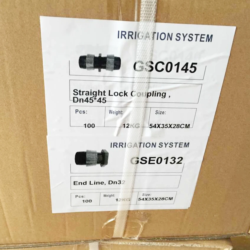 Drip Blue Color Straight Lock Coupling Sprinkler Hose Connector Fitting Dn32*32