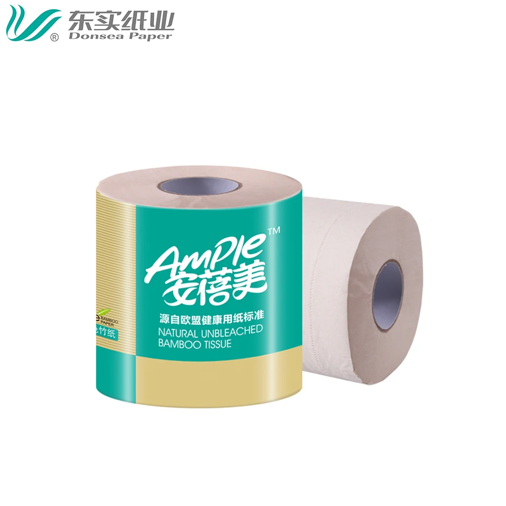 Factory Customized High Quality Toilet Paper Embossed 100 % Virgin Bamboo Pulp 2 ply Toilet Tissue T Roll