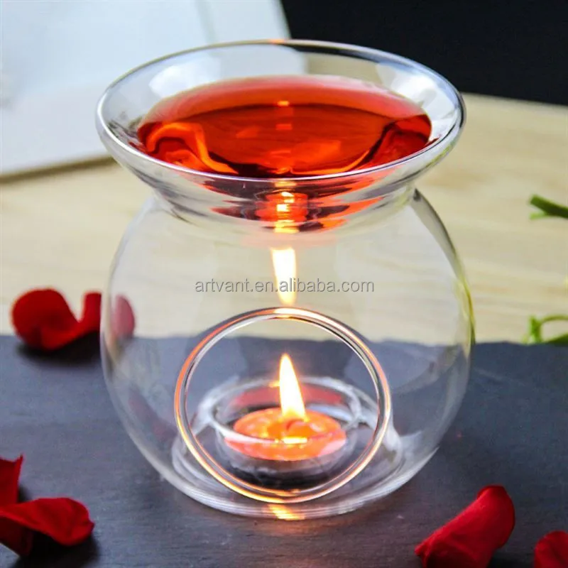 2016 New Design Glass Incense Burner Glass Candle Holder Fragrance Oil Lamp Aroma Furnace