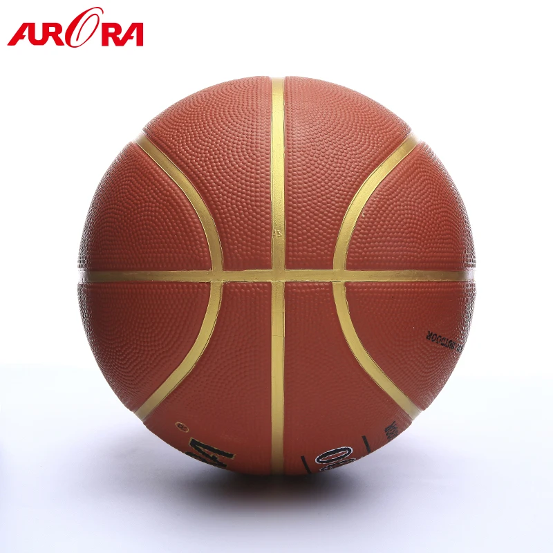 Size 7/29.5 Inch  Brown Color Official Rubber Basketball 8 Panels Winding Bladder Rubber Content 35%-38%