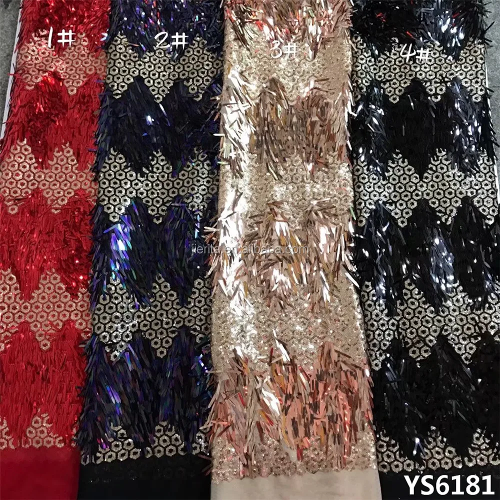  YS6181-3 Высококачественная зимняя теплая дизайнерская Золотая кружевная сетчатая ткань с