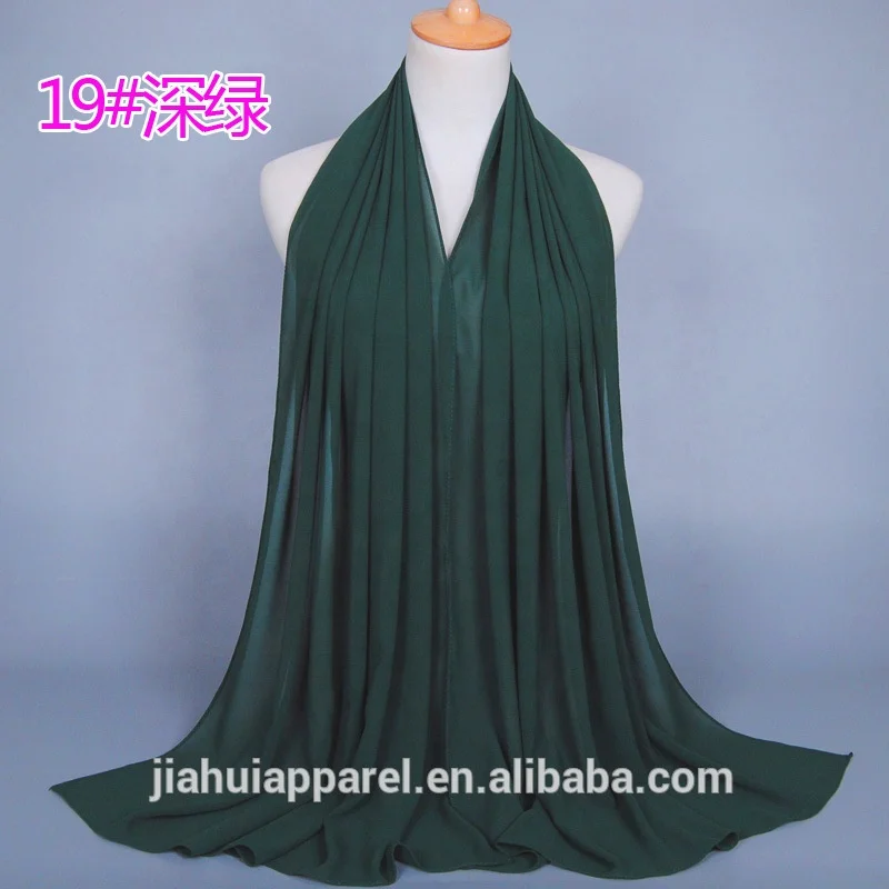 Шарф малазийский ислам 78 цветов однотонный простой жемчужный шифоновый хиджаб шарфы 2020 мусульманские женские палантины и шали