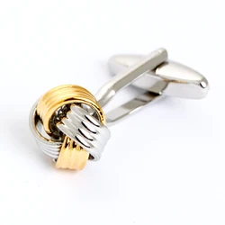 Wholesale Silver Gold Bulk Metal Knots Cufflink for Men