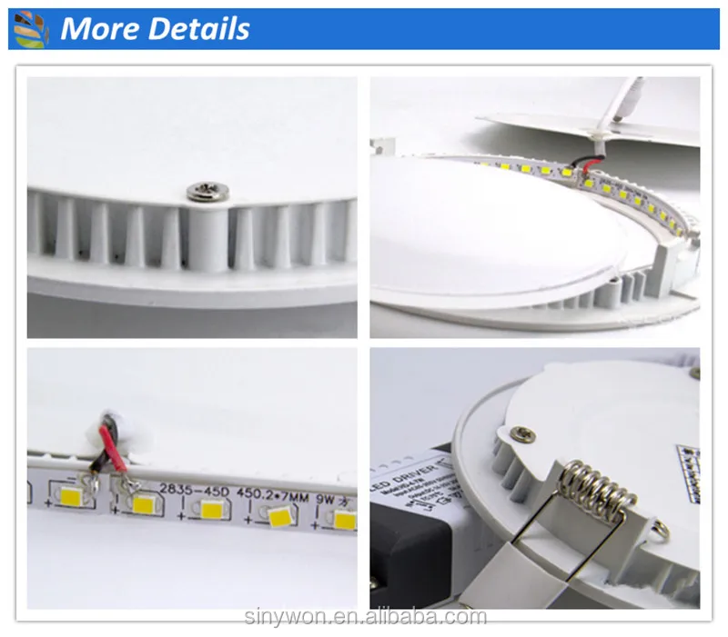 High Lumen Gold Silver Case 6W 12W 18W 24W Standard Sizes Panel Led Light
