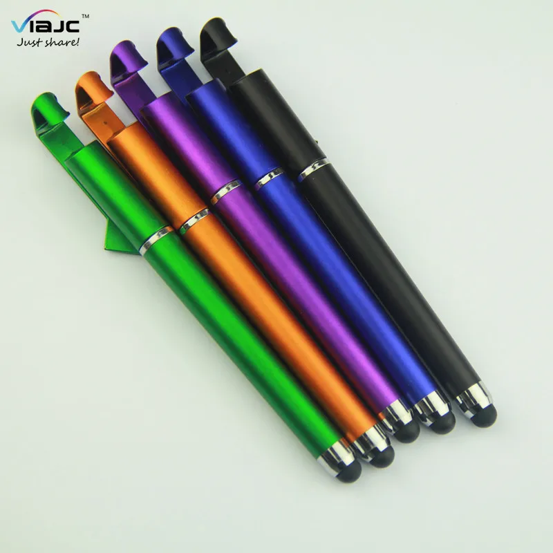 Рекламный Пластиковый Стилус с держателем для телефона гелевая ручка QR-кодом