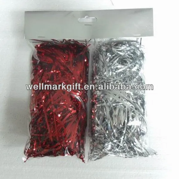 Red Green Foil Plastic Pvc Plastic Christmas Wedding Party Candy Cane Chocolate Box  Basket Filler Decoration Tissue Shred