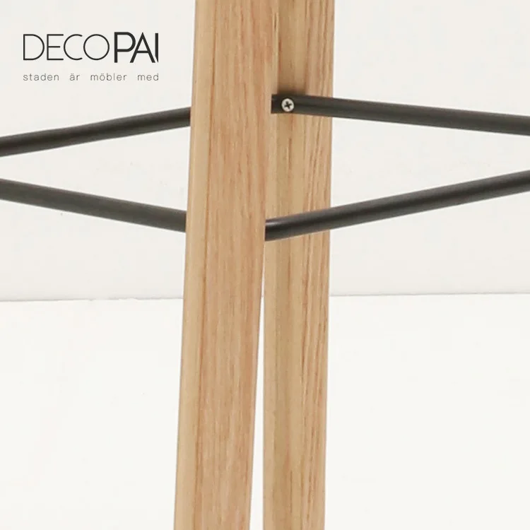 plastic PP seat wood legs modern design famous bar stool barstool for cafe restaurant nordic stool