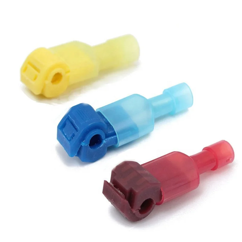 Urlwall 30Pcs Scotch Lock Quick Splice Terminals Red Blue Yellow Combo 22-10 AWG T-Tap/Male Insulated Wire Connectors