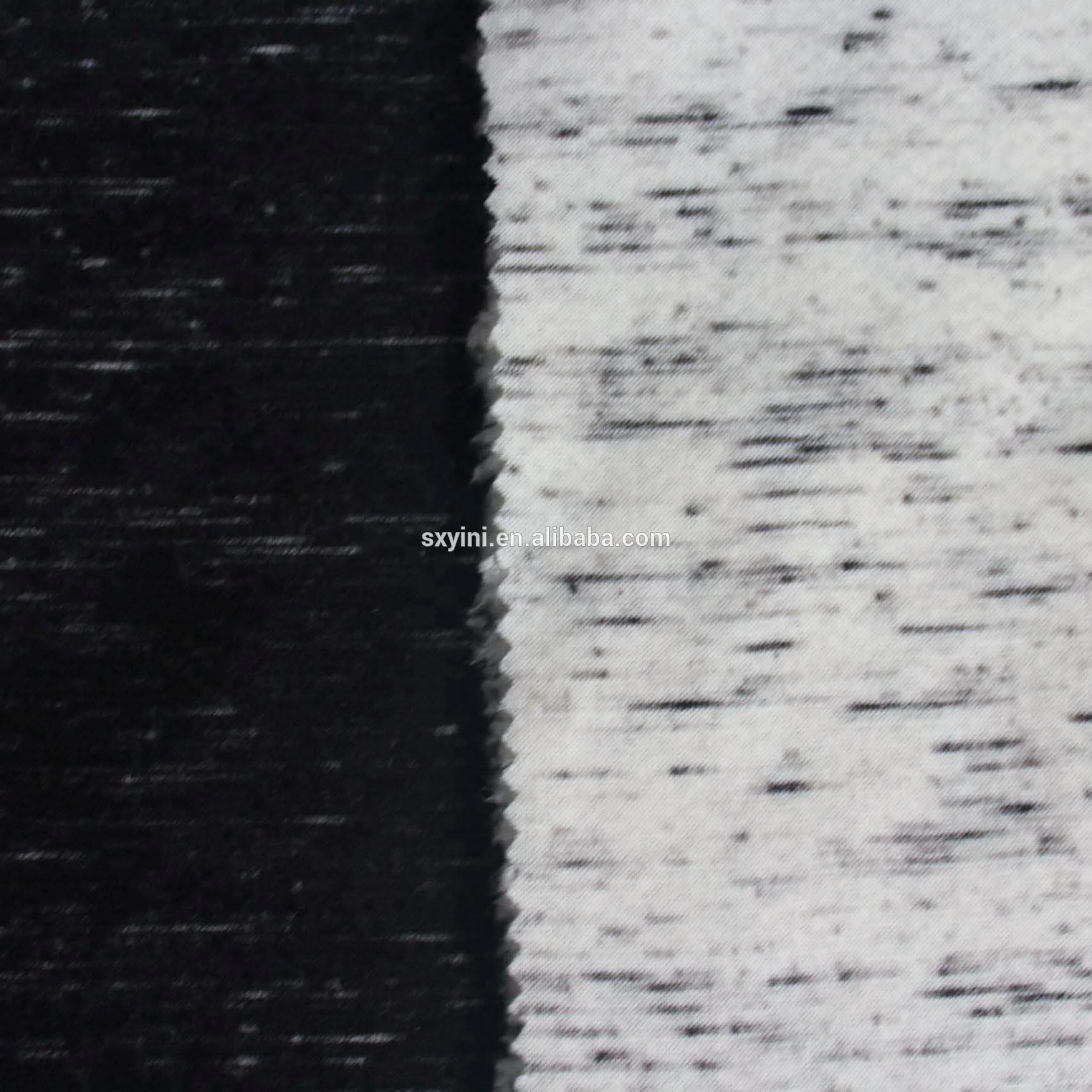 100% Polyester space dyed single jersey bonded sherpa knitted fabric for jacket