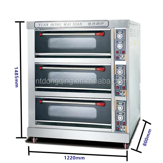 free standing 3 deck 6 tray french bread baking oven