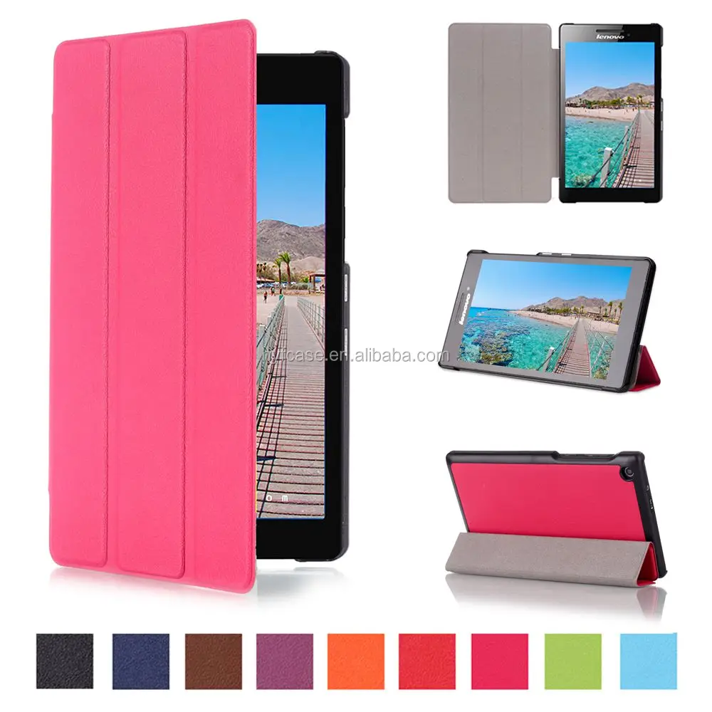 
PU Leather Tablet Cover 7' Tri Fold Flip Case For Lenovo Tab 2 A7-20F with many colors 