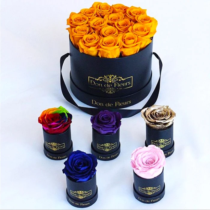 
Custom high quality cheaper cost factory directly supply single rose flower small round box 