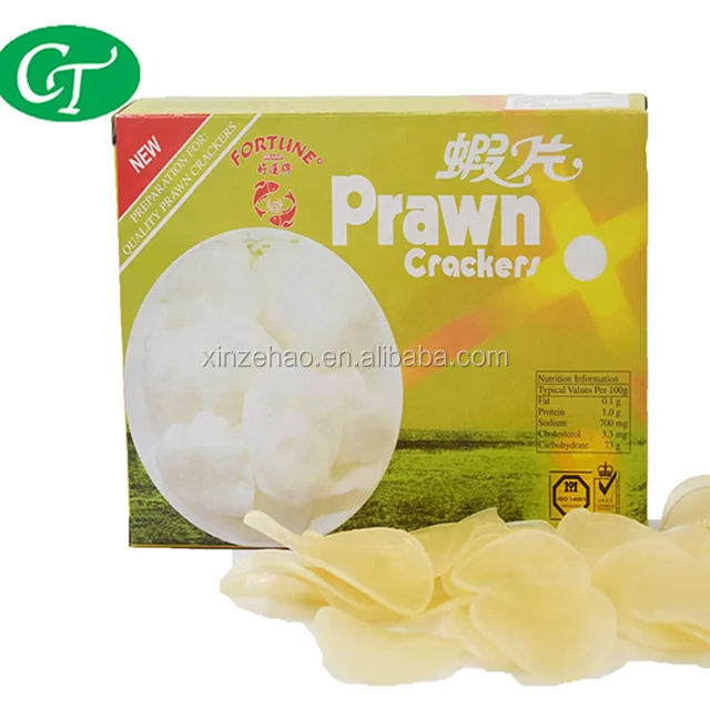 
Uncooked Dried Prawn Crackers Seafood fried Snack 227g White Color 