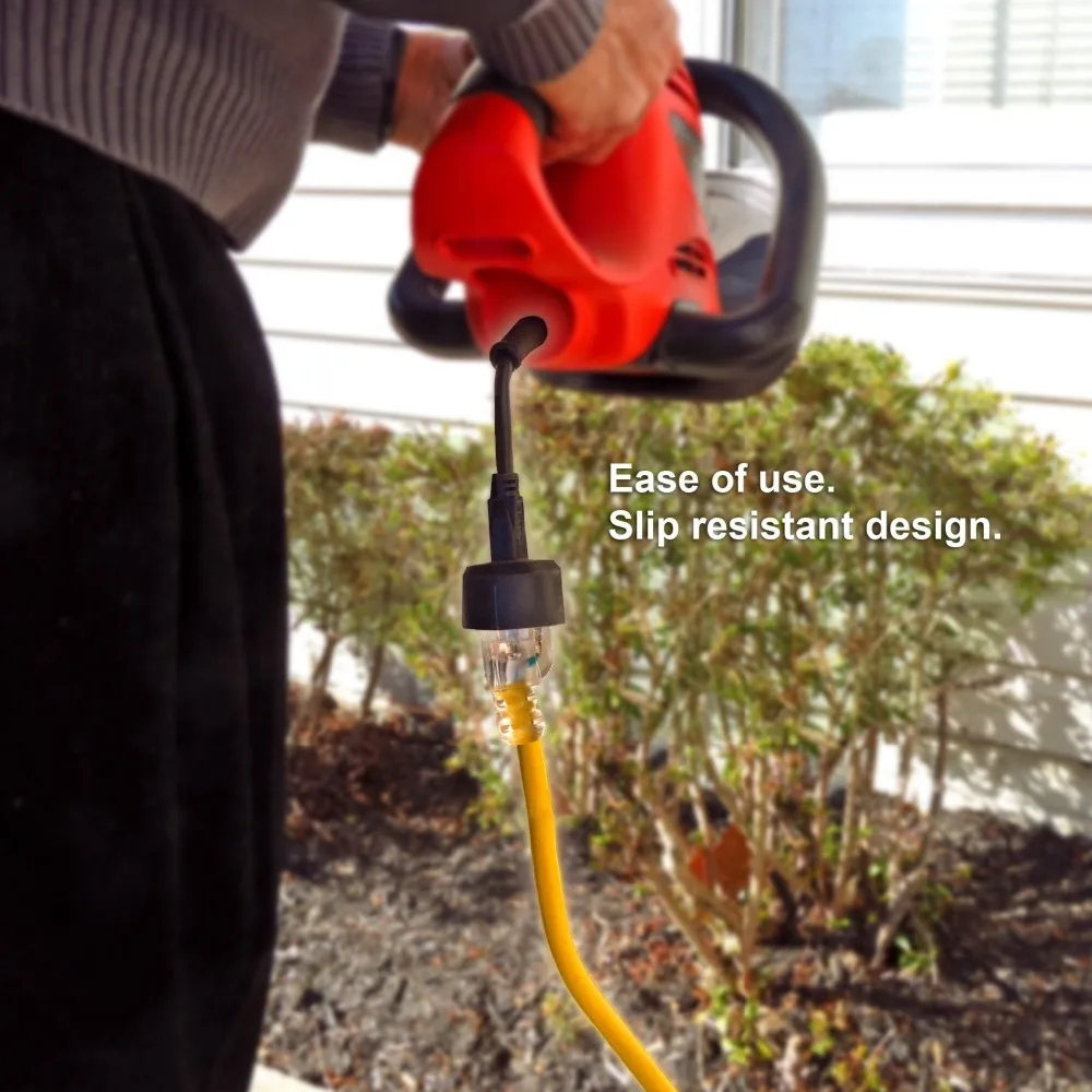 Heavy Duty Yellow Extension Cable Extension Cable with 3 Prong Grounded Plug for Safety 25 Ft Lighted Outdoor Extension Cord