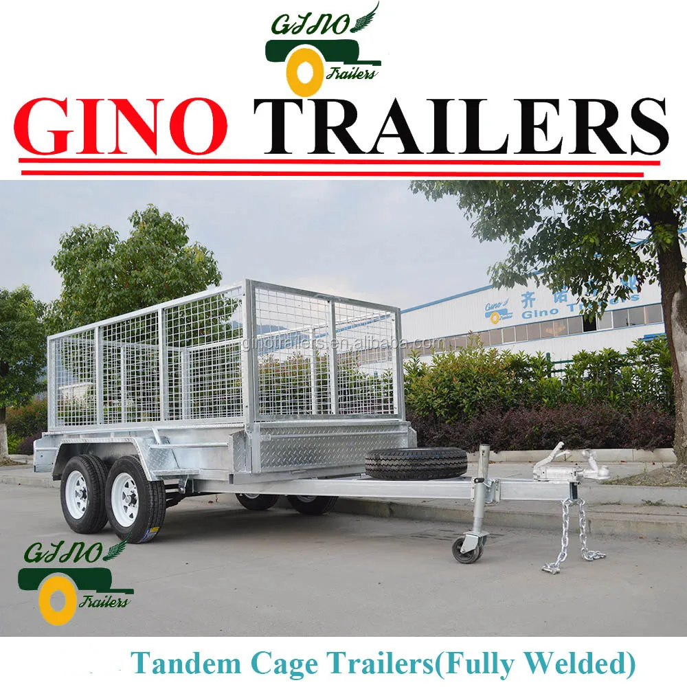 
heavy duty tandem bogie steel cage trailer GN-BT85W 