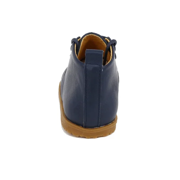 OEM Guangzhou Manufacturer Genuine Leather Navy Baby Boots Shoes with Hard Sole