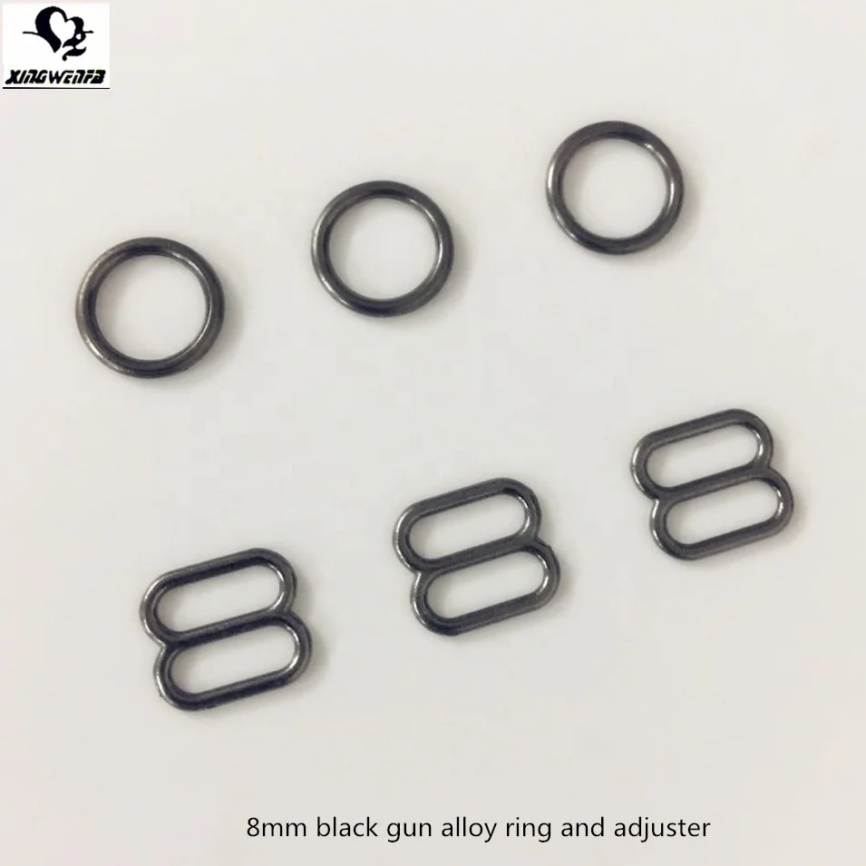 Экологически чистый 8 мм черный пистолет металлический купальник сплав кольцо и ползунок