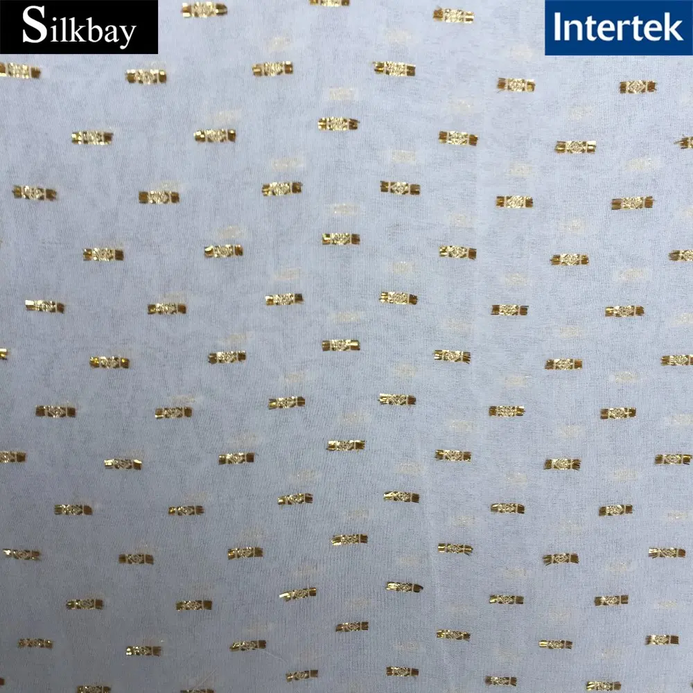 9mm silk metallic chiffon fabric lurex fabric