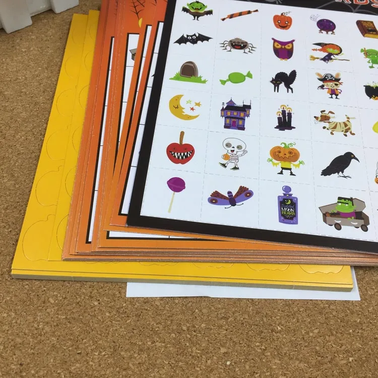 Halloween Custom Printing Art Paper Game Card Playing Card Bingo Card for Kids