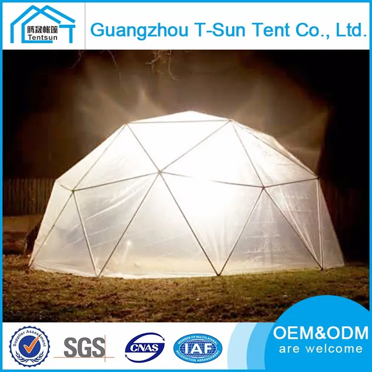 Luxury Lining PVC Fabric Cover Geodesic Tent Semicircle Geodesic Dome Tent