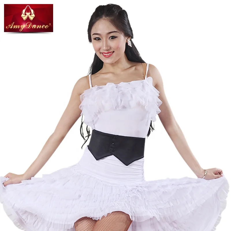 
5 color ruffle trim ladies latin ballroom square dance practice tops camisoles 