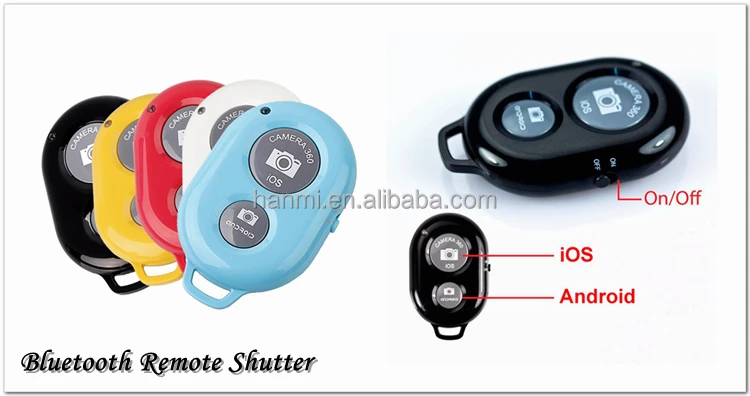 
bluetooth remote control for IPHONE Smartphone colorful wireless control with button battery bluetooth remote shutter controller 