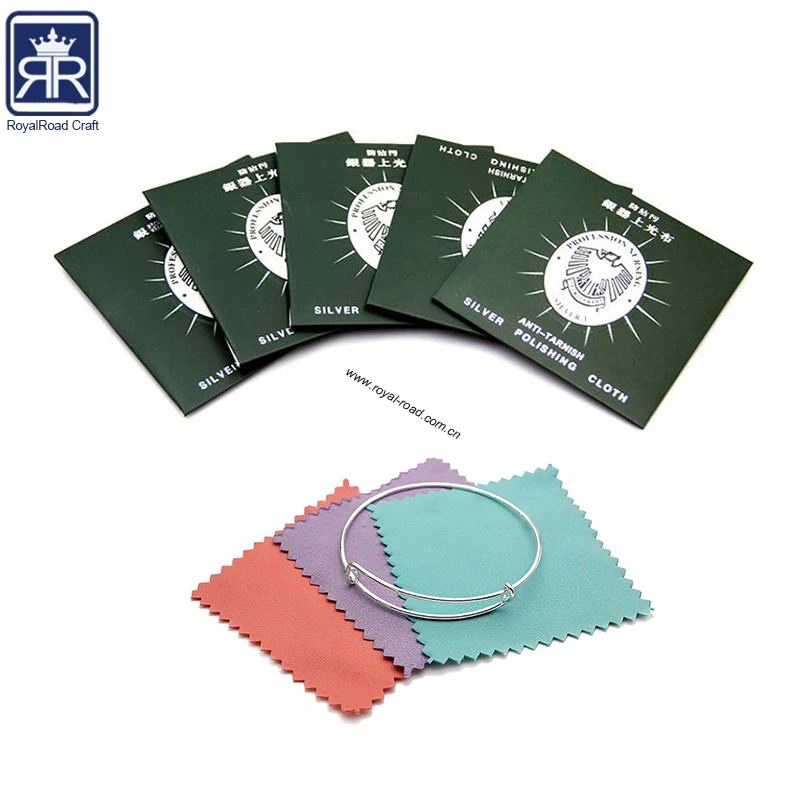Cheap price wholesale Silver Polishing jewelry cleaning fabric with logo customs