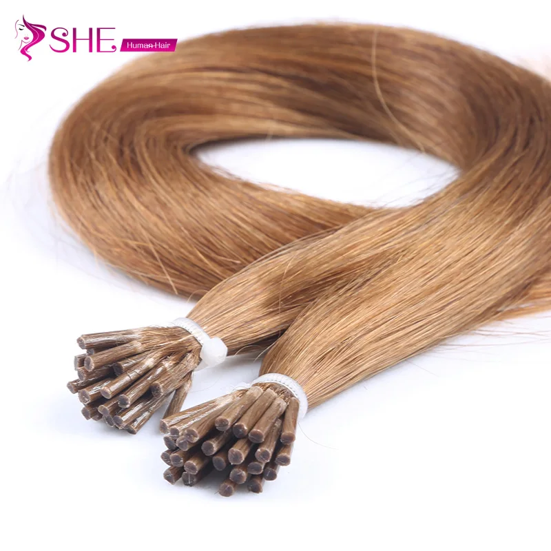 
ISHE Drop Shipping Virgin 100% Unprocessed Super Double Drawn Silky Straight Human I Tip Hair 